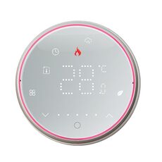 BHT-6001GAL 95-240 V CA 5 A Termostato rotondo intelligente per riscaldamento dell'acqua Termostato LED senza WiFi (bianco)