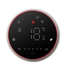 BHT-6001GBLW 95-240 V CA 16 A Termostato rotondo intelligente Riscaldamento elettrico Termostato LED con WiFi (nero)