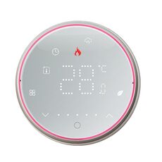 BHT-6001GBL 95-240 V CA 16 A Termostato rotondo intelligente Riscaldamento elettrico Termostato LED senza WiFi (bianco)