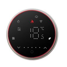 BHT-6001GCLW 95-240 V CA 5 A Termostato rotondo intelligente Caldaia Riscaldamento LED Termostato con WiFi (nero)