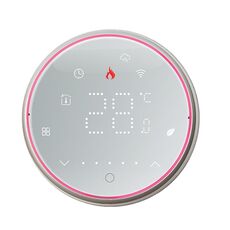 BHT-6001GCLW 95-240 V CA 5 A Termostato rotondo intelligente Riscaldamento caldaia Termostato LED con WiFi (bianco)