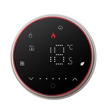 BHT-6001GCL 95-240 V CA 5 A Termostato rotondo intelligente Caldaia Riscaldamento LED Termostato senza WiFi (nero)