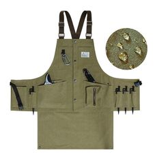 Grembiule per utensili multitasca per artigiani elettrici in tela (verde militare)
