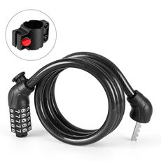 Lucchetto a combinazione con chiave antifurto per mountain bike, dimensioni: base (nero)