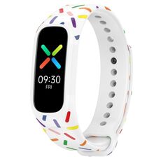 Per OPPO Band Sports Rainbow Dots Cinturino in silicone (bianco)