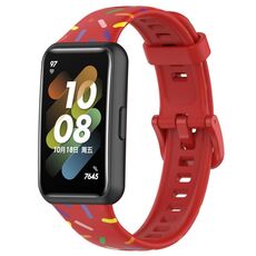 Per Huawei Band 7 Sports Rainbow Dots Cinturino in silicone (rosso)