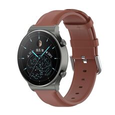 Per Huawei Watch 4 / Watch 4 Pro cinturino in pelle a coda tonda (marrone)