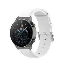 Per Huawei Watch 4 / Watch 4 Pro cinturino in pelle a coda tonda (bianco)