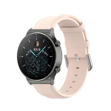 Per Huawei Watch 4 / Watch 4 Pro cinturino in pelle a coda tonda (rosa chiaro)