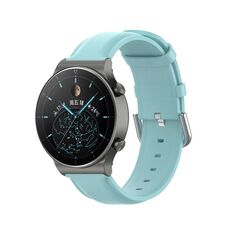 Per Huawei Watch 4 / Watch 4 Pro cinturino in pelle a coda tonda (azzurro)
