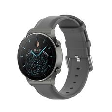 Per Huawei Watch 4 / Watch 4 Pro cinturino in pelle a coda tonda (grigio)