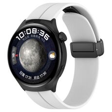 Per Huawei Watch 4 / Watch 4 Pro cinturino in silicone con fibbia pieghevole (bianco)