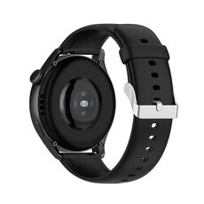 Per Huawei Watch 4 / Watch 4 Pro cinturino con fibbia in acciaio inossidabile in silicone tinta unita argento (nero)
