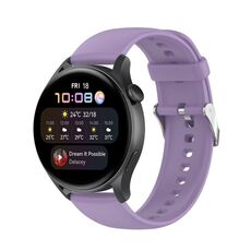 Per Huawei Watch 4 / Watch 4 Pro Cinturino per orologio con fibbia in acciaio inossidabile in silicone tinta unita (viola chiaro)