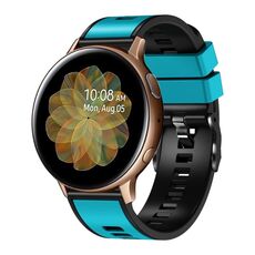 Per Garmin Forerunner 265S / 255S / Venu 2S Cinturino in silicone bicolore intrecciato da 18 mm (azzurro cielo nero)