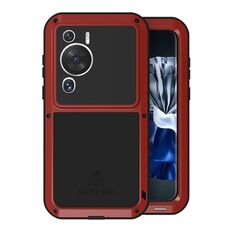 Per Huawei P60 / P60 Pro / P60 Art LOVE MEI POWERFUL Custodia in metallo antiurto impermeabile antipolvere (rossa)
