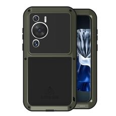 Per Huawei P60 / P60 Pro / P60 Art LOVE MEI POWERFUL Custodia in metallo antiurto impermeabile antipolvere (verde militare)