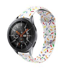 Per Garmin Venu / SQ / SQ2 / Venu 2 Plus Cinturino sportivo in silicone con punti arcobaleno da 20 mm (bianco)