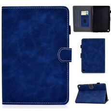 Per Amazon Fire Max 11 2023 Custodia per tablet in pelle con trama in pelle bovina (blu)