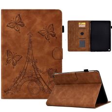 Per Amazon Fire Max 11 2023 Custodia per tablet in pelle con flip a torre in rilievo (marrone)