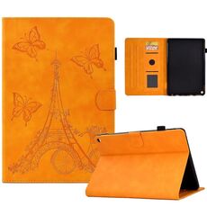 Per Amazon Fire Max 11 2023 Custodia per tablet Smart in pelle goffrata Tower Flip (cachi)