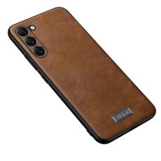 Per Samsung Galaxy S23+ 5G SULADA TPU antiurto + custodia in pelle fatta a mano (marrone)
