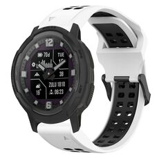 Per Garmin Instinct Crossover 22mm cinturino in silicone con fibbia inversa bicolore (bianco + nero)