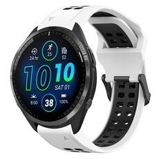 Per Garmin Forerunner 965 22mm cinturino in silicone con fibbia inversa bicolore (bianco + nero)