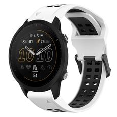 Per Garmin Forerunner 955 Cinturino in silicone con fibbia inversa bicolore da 22 mm (bianco + nero)