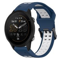 Per Garmin Forerunner 955 Cinturino per orologio in silicone bicolore con fibbia inversa da 22 mm (blu + bianco)