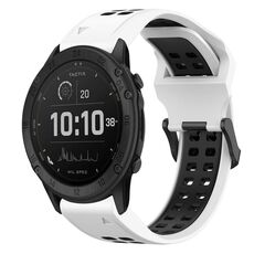 Per Garmin Tactix Delta 26mm cinturino in silicone con fibbia inversa bicolore (bianco + nero)