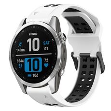 Per Garmin Fenix 7S Cinturino per orologio in silicone bicolore con fibbia inversa da 20 mm (bianco + nero)