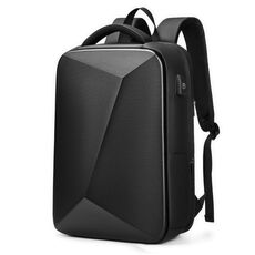 Zaino per laptop espandibile con guscio rigido in EVA con porta USB Zaino da viaggio d'affari multifunzionale (nero)