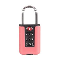 Lucchetto con codice doganale TSA Lucchetto per bagaglio da viaggio Mini lucchetto con combinazione di design a colori a contrasto (rosa)