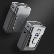Ventilatore a collo appeso senza foglie ad alto vento portatile da esterno con funzione di alimentazione (Deep Space Grey)