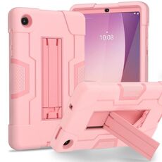 Per Lenovo Tab M8 4a generazione custodia per tablet PC ibrida in silicone a colori a contrasto con supporto (oro rosa)