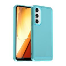 Custodia in TPU per Samsung Galaxy S23 FE serie Candy (blu trasparente)