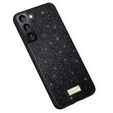 Per Samsung Galaxy S23+ 5G SULADA TPU glitterato + custodia in pelle fatta a mano (nero)
