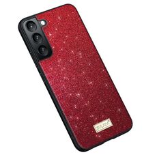 Per Samsung Galaxy S23+ 5G SULADA TPU glitterato + custodia in pelle fatta a mano (rosso)