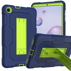 Per Samsung Galaxy A 8.4 T307 Custodia per tablet PC ibrida in silicone robot B2 a contrasto di colore con supporto (blu navy giallo verde)