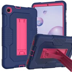 Per Samsung Galaxy A 8.4 T307 Custodia per tablet PC ibrida in silicone robot B2 a contrasto di colore con supporto (blu navy rosa)