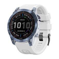 Per Garmin Forerunner 965/955/945/935 cinturino in silicone con fibbia in acciaio nero a vite (bianco)