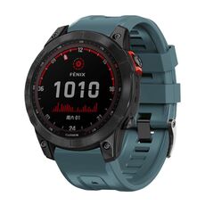 Per Garmin Tactix 7 Pro / Fenix 7X / 6X Pro Cinturino per orologio in silicone con fibbia in acciaio nero a vite da 26 mm (blu navy)