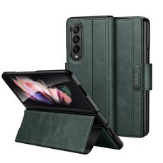 Per Samsung Galaxy Z Fold2 / W21 SULADA Custodia per telefono in pelle con chiusura a scatto magnetica all-inclusive (verde)