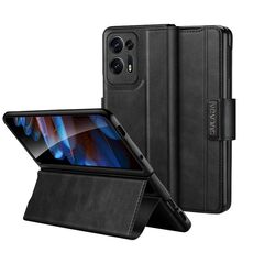 Per OPPO Find N2 SULADA Custodia per telefono in pelle a scatto magnetico all-inclusive (nero)