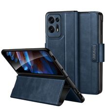 Per OPPO Find N2 SULADA Custodia per telefono in pelle a scatto magnetico all-inclusive (blu)