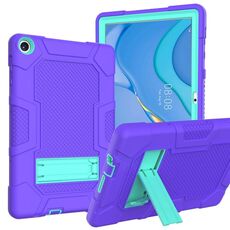 Per Huawei MatePad T 10s / T10 Custodia per tablet PC ibrida in silicone robot B3 a contrasto di colore con supporto (viola verde menta)