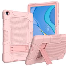 Per Huawei MatePad T 10s / T10 Contrast Colour Robot B3 Custodia per tablet PC ibrida in silicone con supporto (oro rosa)