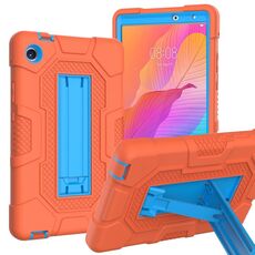 Per Huawei MatePad T8 Custodia per tablet PC ibrida in silicone Robot B3 a colori a contrasto con supporto (arancione blu)