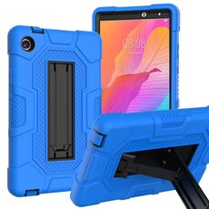 Per Huawei MatePad T8 Custodia per tablet PC ibrida in silicone robot B3 a contrasto di colore con supporto (blu nero)